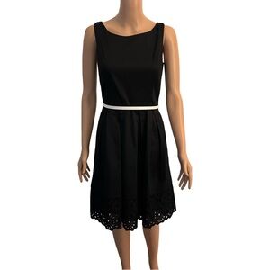 WH/BM black fit and flare dress.